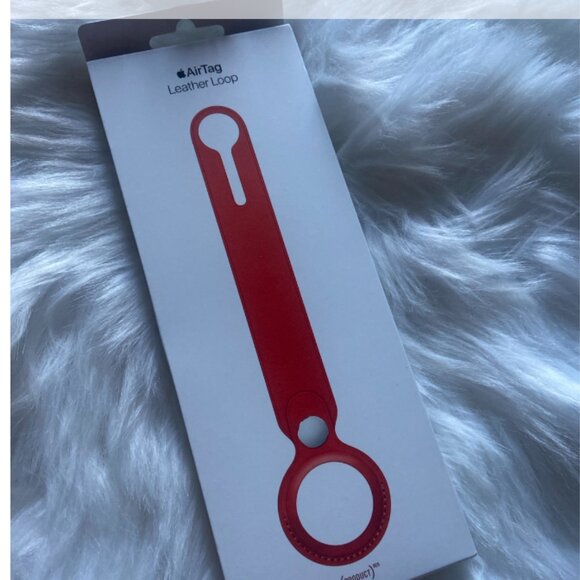 AirTag Holder Case Bundle; Apple Red Leather Loop Key Ring & Touch Sport - Picture 6 of 7